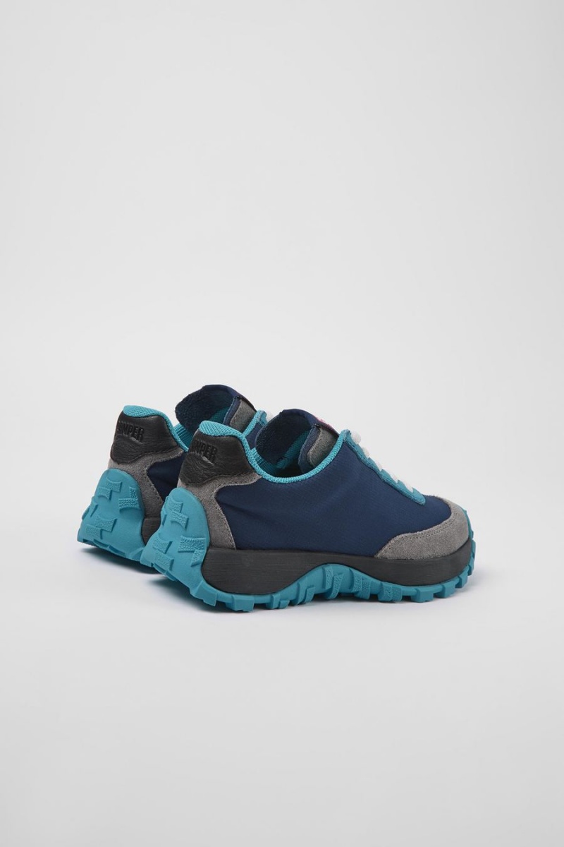Zapatillas Camper Drift Trail Textil Cuero Niño Azules | XWKJL-6342