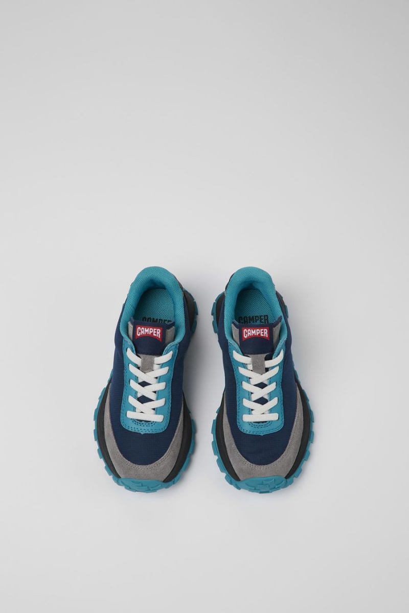 Zapatillas Camper Drift Trail Textil Cuero Niño Azules | XWKJL-6342