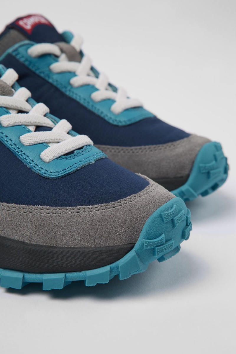 Zapatillas Camper Drift Trail Textil Cuero Niño Azules | XWKJL-6342