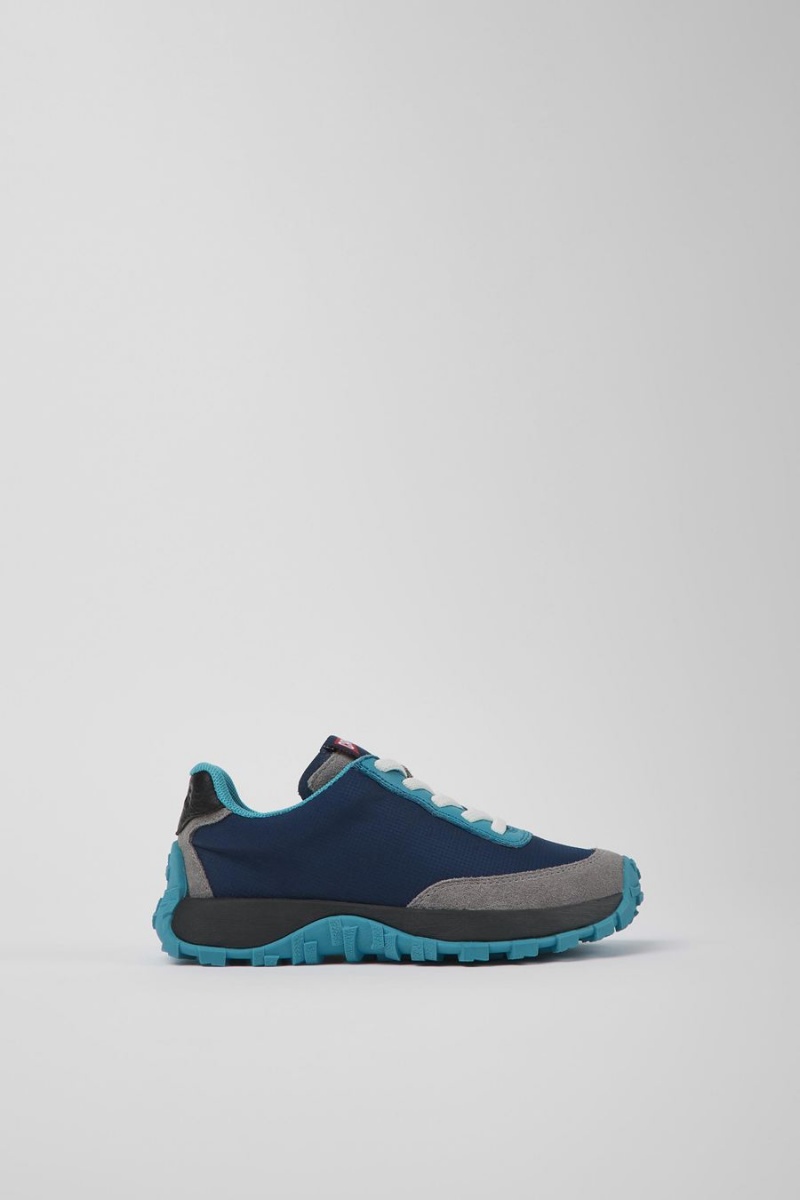 Zapatillas Camper Drift Trail Textil Cuero Niño Azules | XWKJL-6342