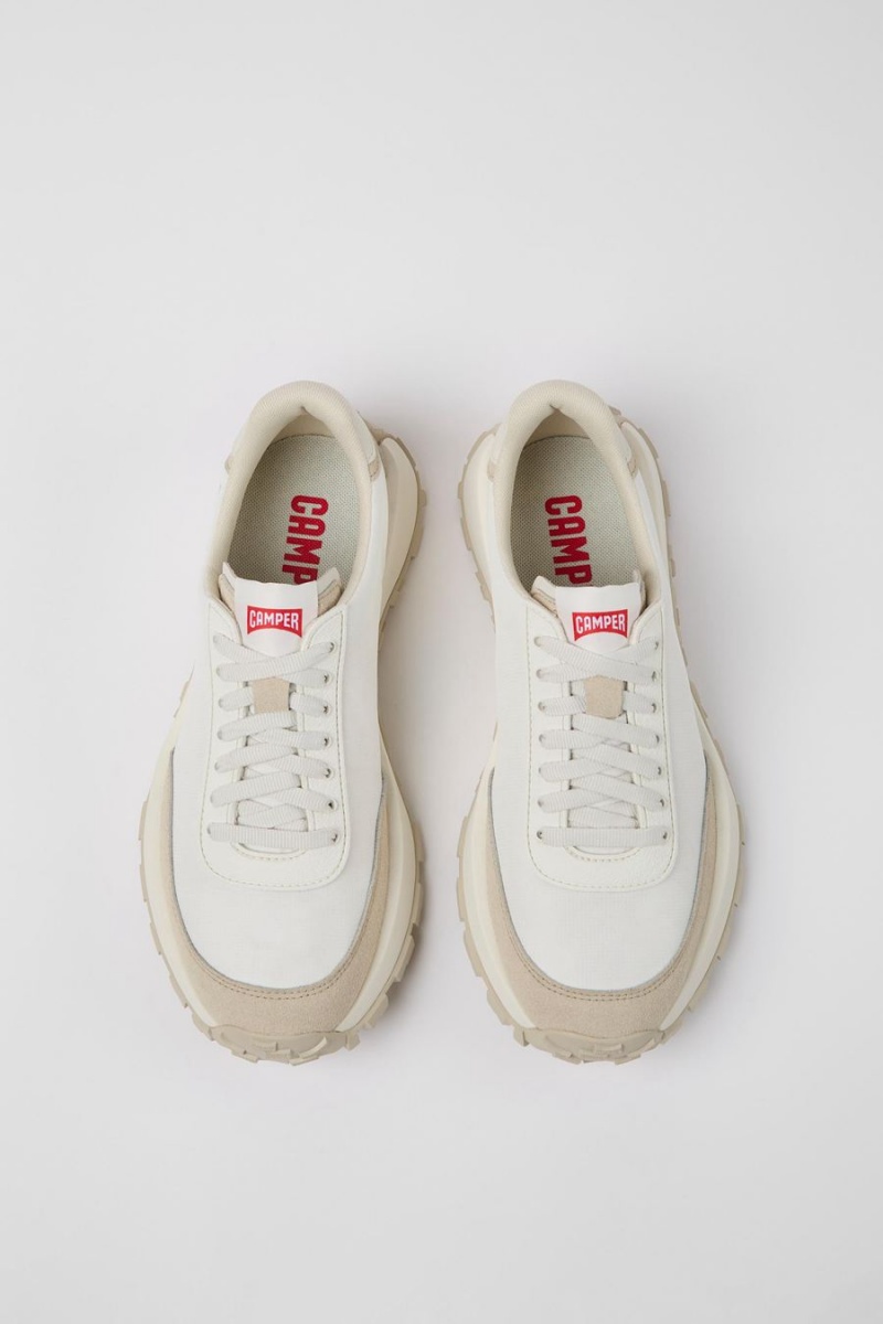 Zapatillas Camper Drift Trail Textil Nubuck Hombre Blancas | BWJKP-0487