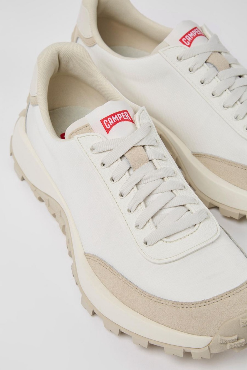 Zapatillas Camper Drift Trail Textil Nubuck Hombre Blancas | BWJKP-0487