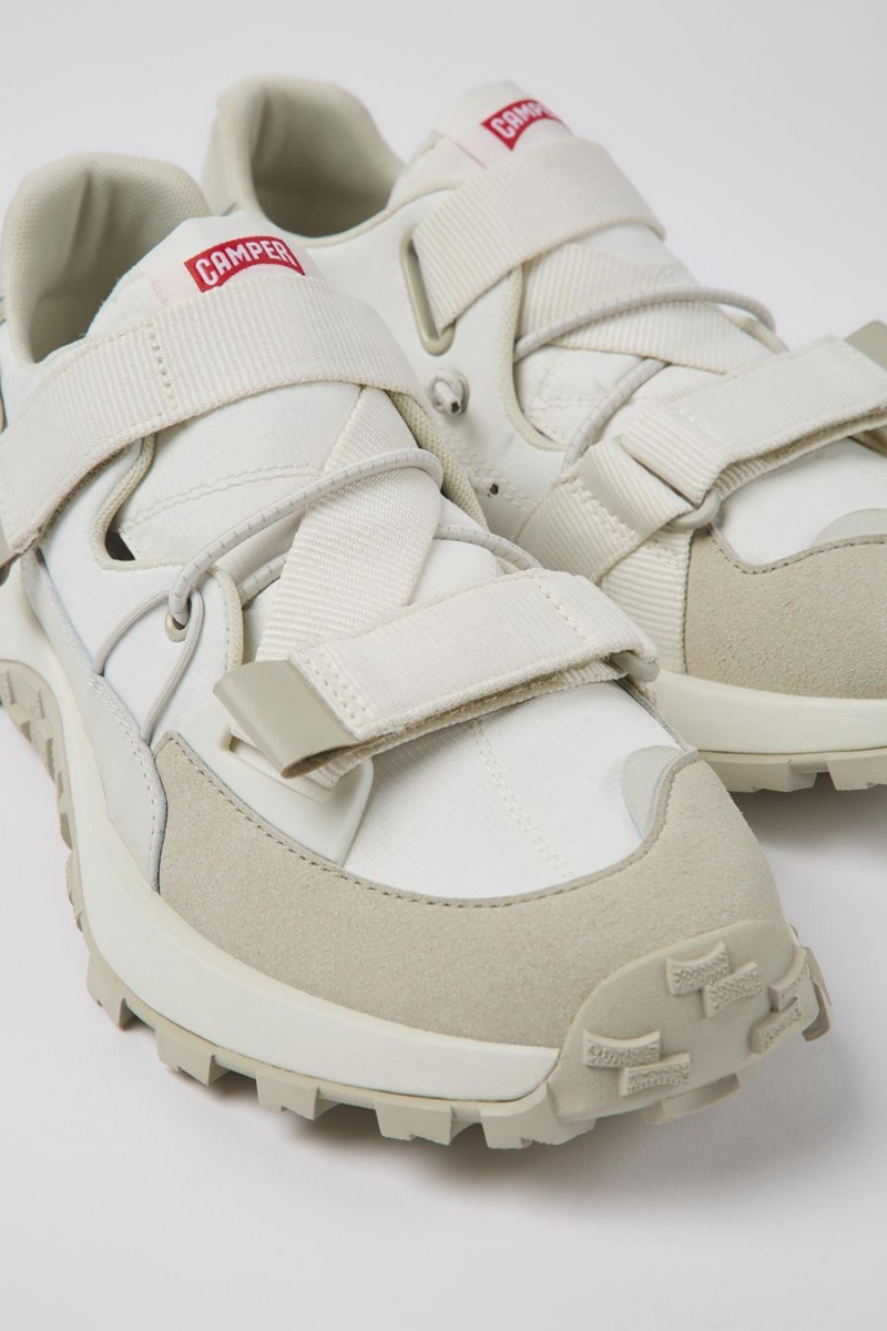Zapatillas Camper Drift Trail Textil Nubuck Hombre Blancas | JRPLF-2460