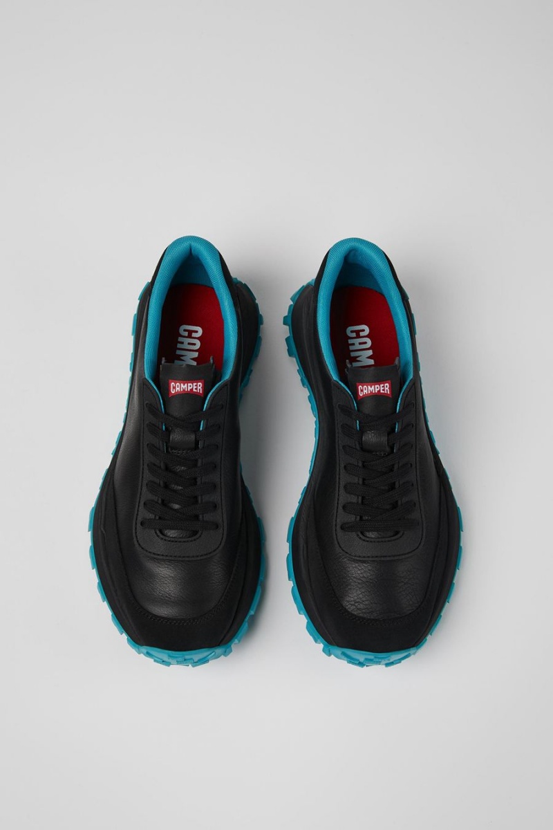 Zapatillas Camper Drift Trail Vibram Cuero Nubuck Hombre Negras | DJBKI-7012