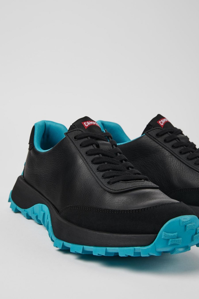 Zapatillas Camper Drift Trail Vibram Cuero Nubuck Hombre Negras | DJBKI-7012