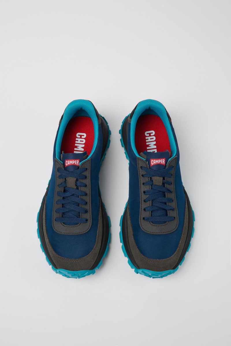 Zapatillas Camper Drift Trail Vibram Recycled Pet Nubuck Hombre Azules | HLYMP-3721