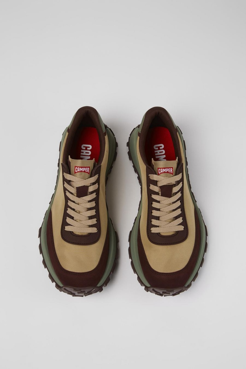 Zapatillas Camper Drift Trail Vibram Recycled Pet Nubuck Hombre Beige | BKCFN-9263