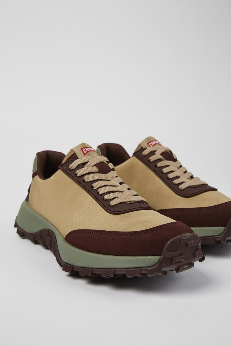 Zapatillas Camper Drift Trail Vibram Recycled Pet Nubuck Hombre Beige | BKCFN-9263