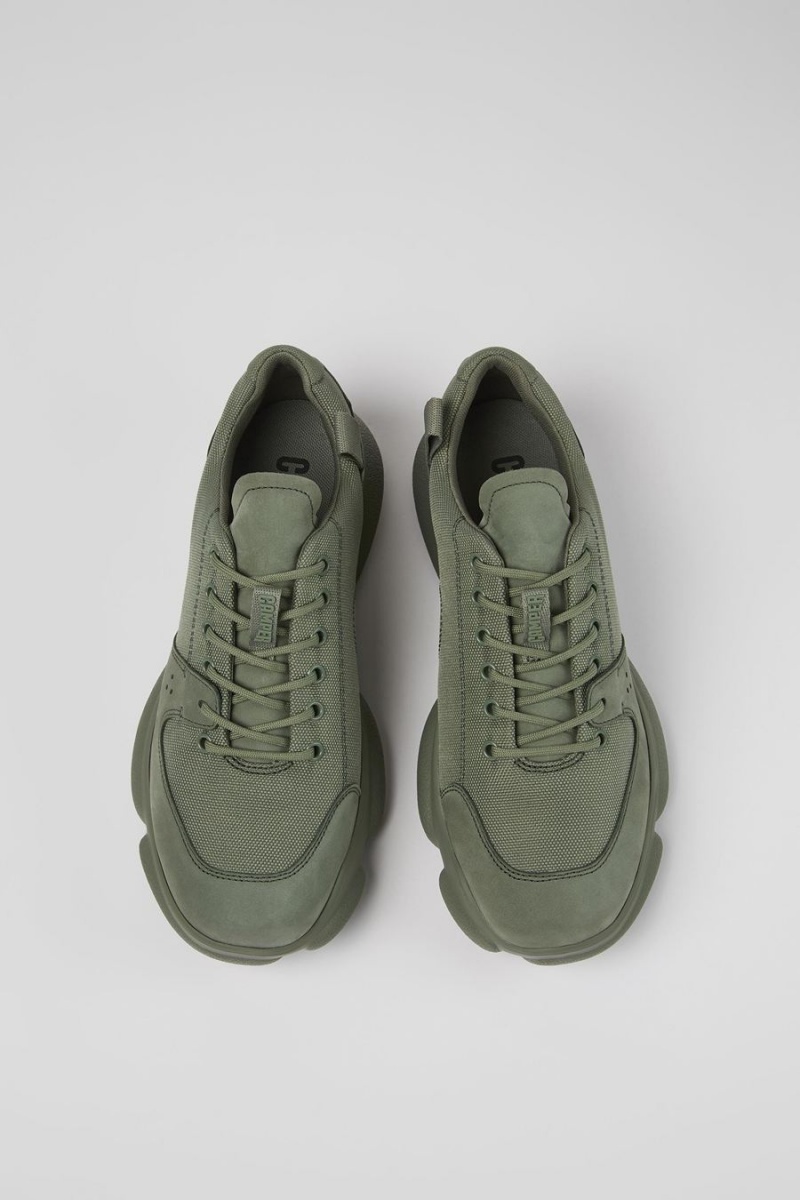 Zapatillas Camper Karst Cuero Recycled Pet Hombre Verde | GIROX-3204