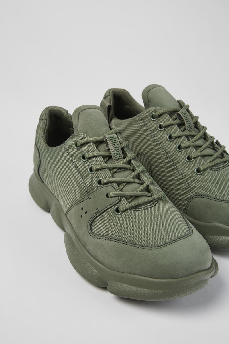 Zapatillas Camper Karst Cuero Recycled Pet Hombre Verde | GIROX-3204