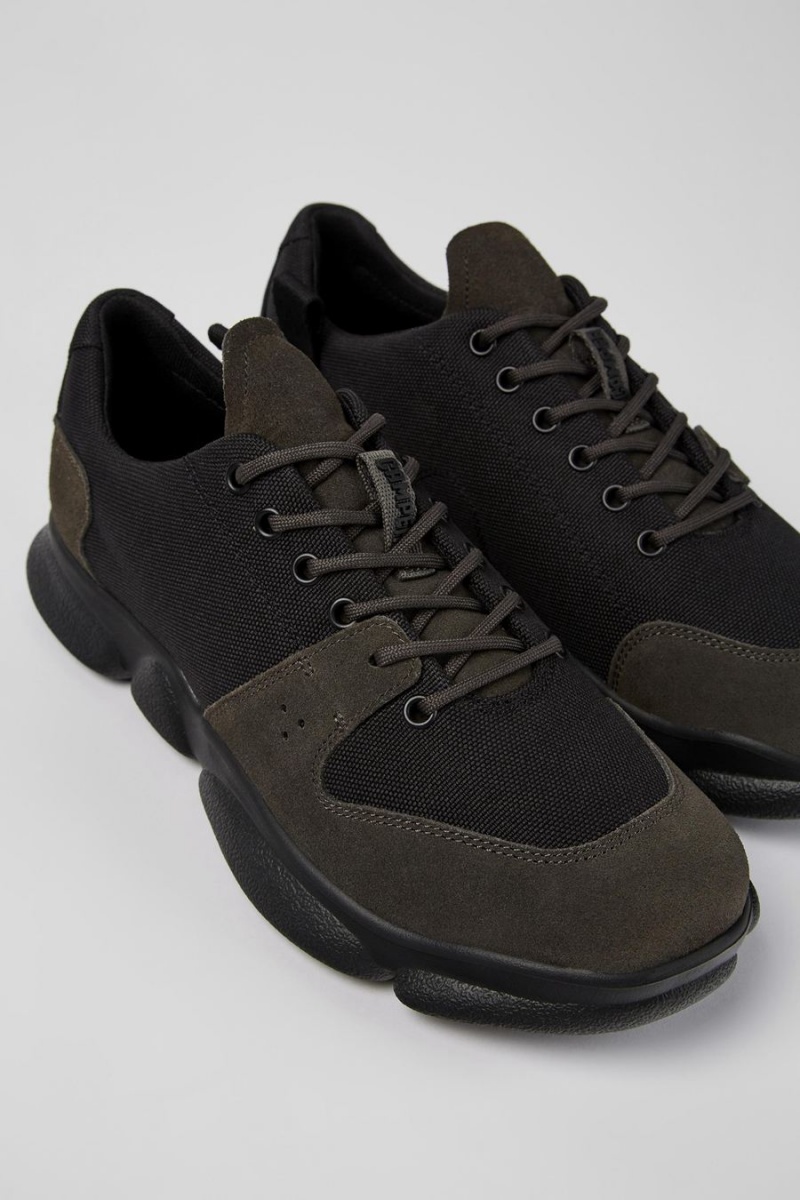 Zapatillas Camper Karst Cuero Recycled Pet Hombre Negras | LFQED-2365