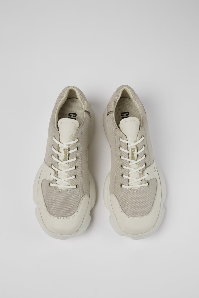 Zapatillas Camper Karst Cuero Recycled Pet Hombre Blancas | INDKC-7263