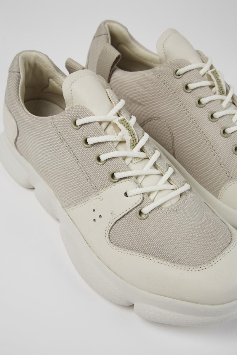 Zapatillas Camper Karst Cuero Recycled Pet Hombre Blancas | INDKC-7263