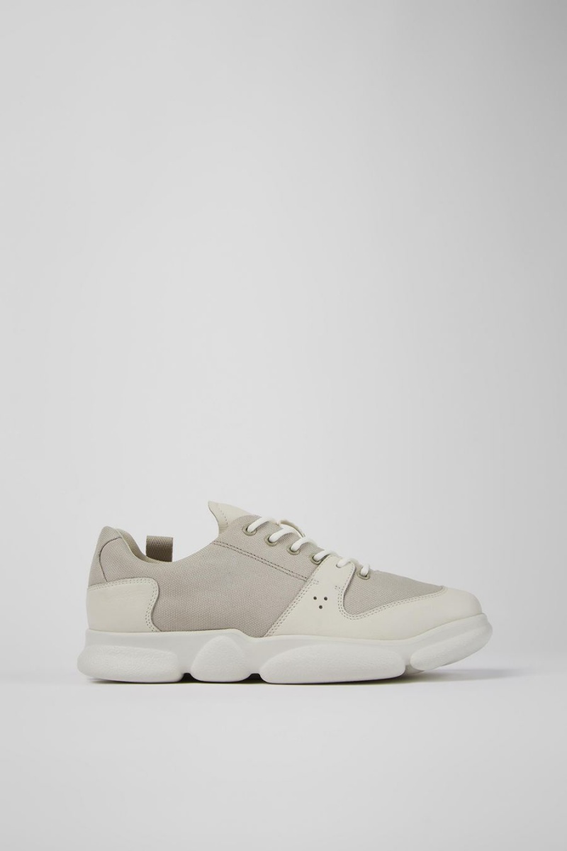 Zapatillas Camper Karst Cuero Recycled Pet Hombre Blancas | INDKC-7263