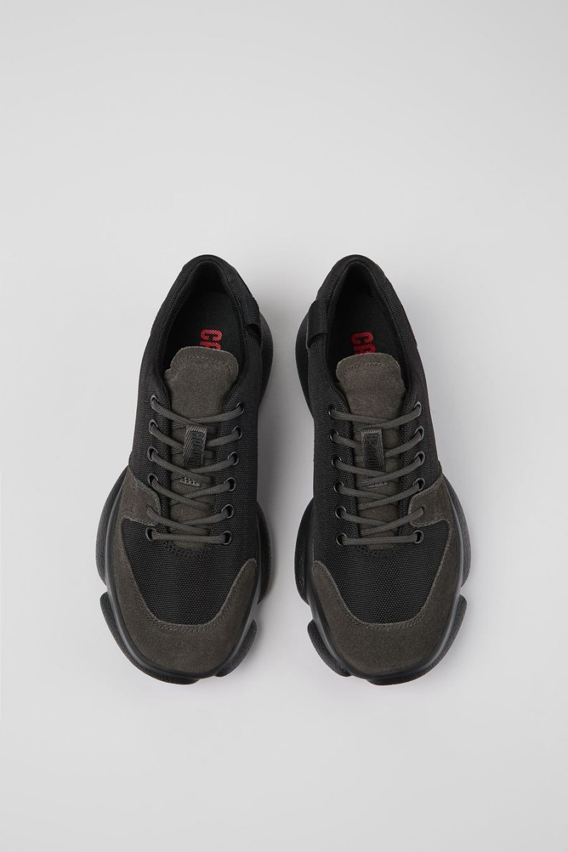 Zapatillas Camper Karst Cuero Recycled Pet Mujer Negras | RMDXI-2940