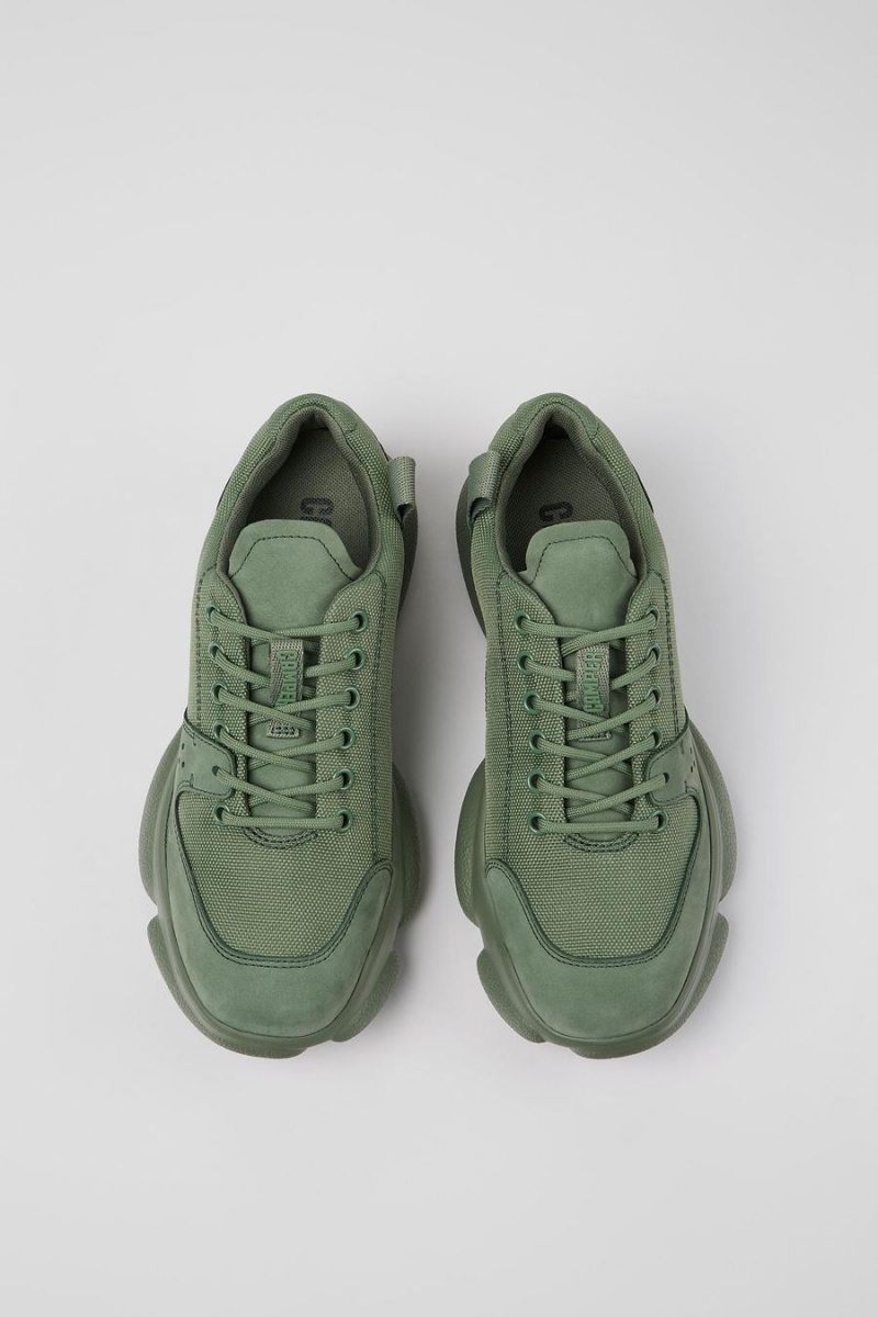 Zapatillas Camper Karst Cuero Recycled Pet Mujer Verde | JBGQP-1796