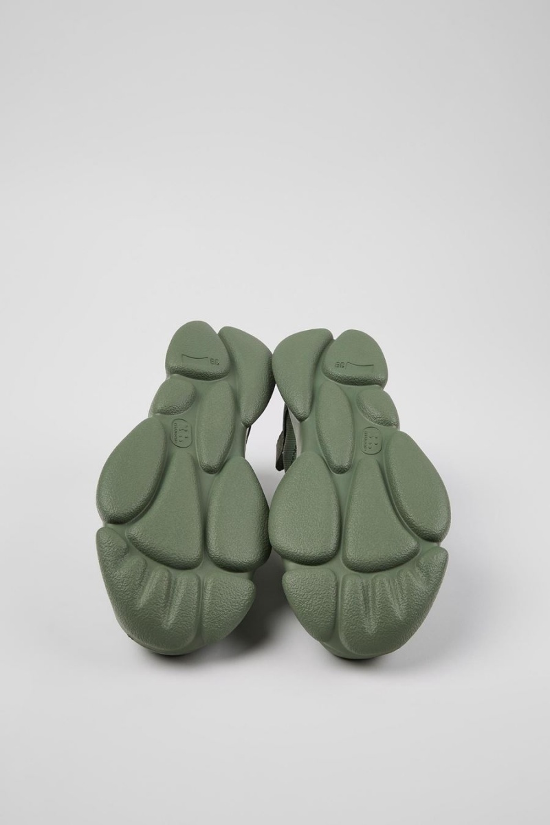 Zapatillas Camper Karst Cuero Recycled Pet Mujer Verde | JBGQP-1796