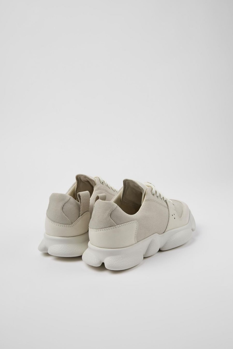 Zapatillas Camper Karst Cuero Recycled Pet Mujer Blancas | CWUTJ-6981