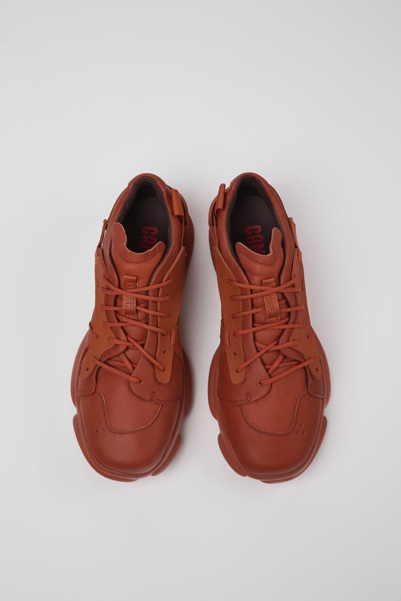Zapatillas Camper Karst Cuero Textil Hombre Rojas | AXMVC-7089