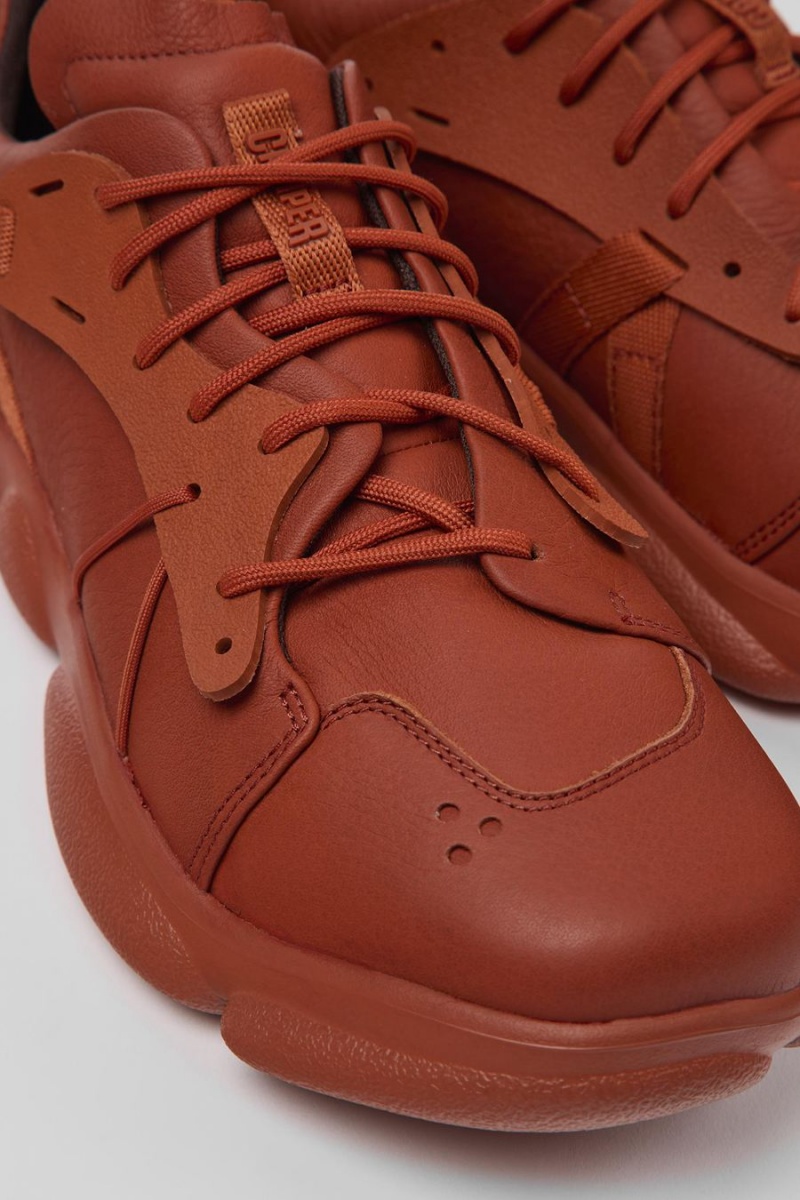 Zapatillas Camper Karst Cuero Textil Hombre Rojas | AXMVC-7089