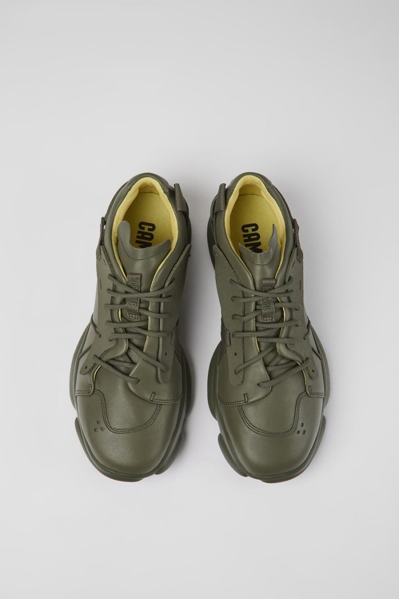 Zapatillas Camper Karst Cuero Textil Hombre Verde | FGQYN-6405