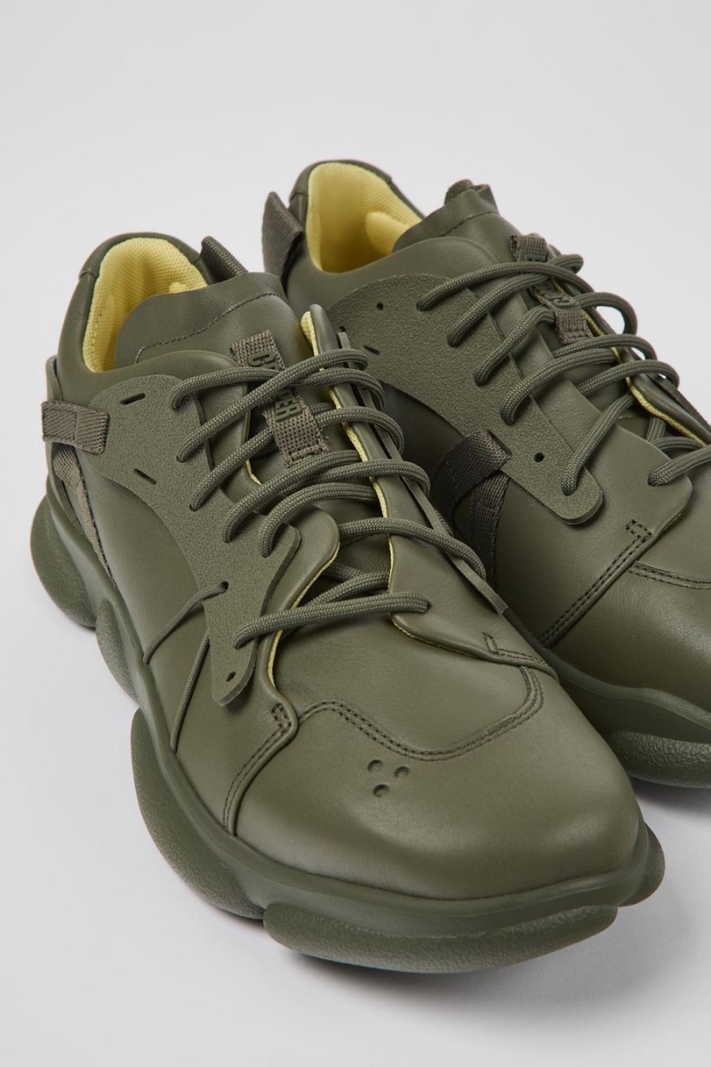 Zapatillas Camper Karst Cuero Textil Hombre Verde | FGQYN-6405