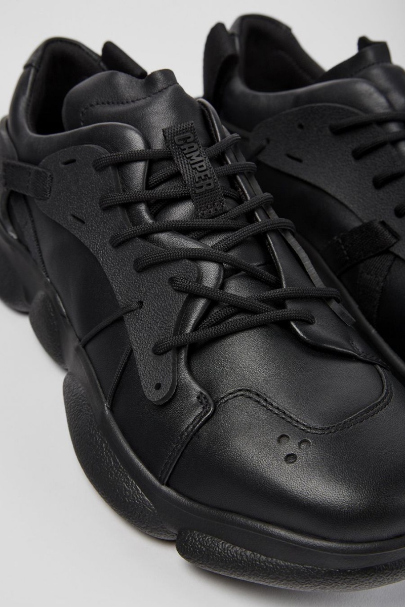Zapatillas Camper Karst Cuero Textil Hombre Negras | QUJCK-9408