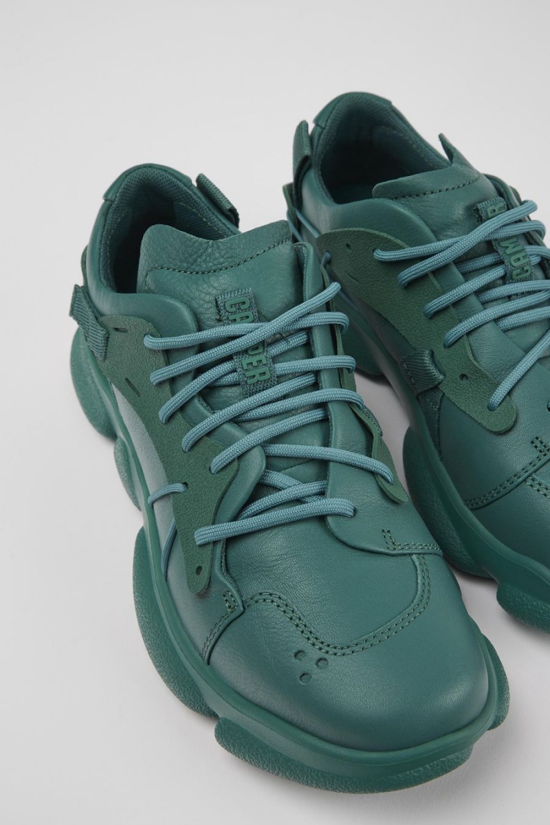 Zapatillas Camper Karst Cuero Textil Mujer Verde | CALVT-3251