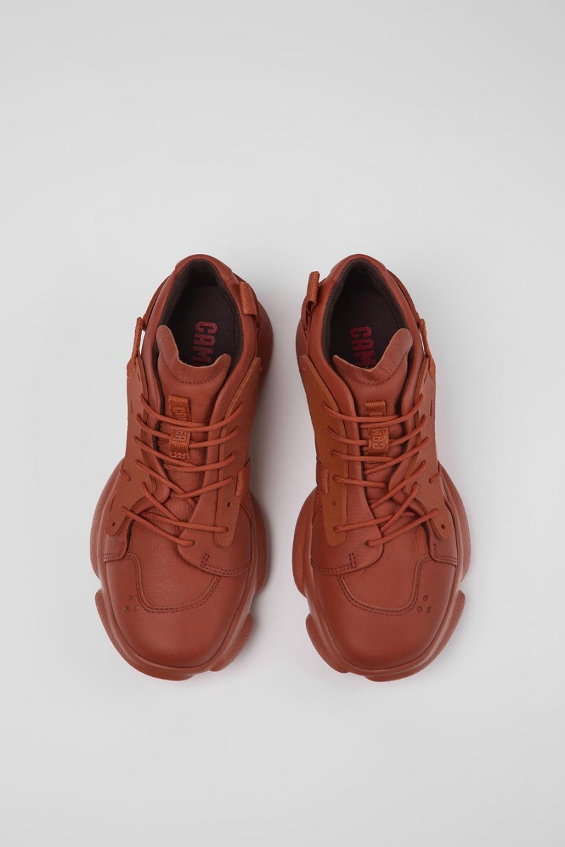 Zapatillas Camper Karst Cuero Textil Mujer Rojas | TUMRY-3296