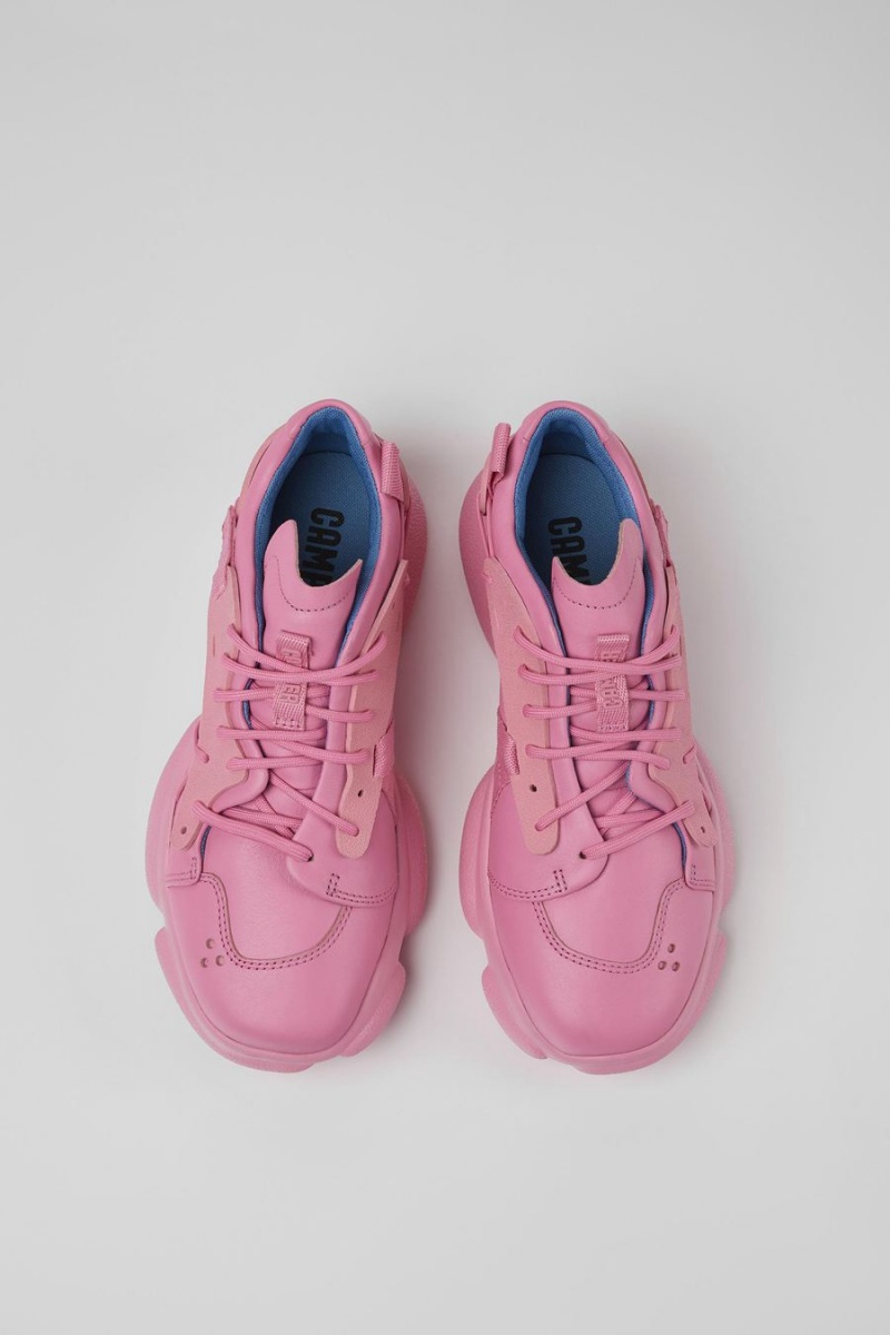 Zapatillas Camper Karst Cuero Textil Mujer Rosas | LBMES-5210