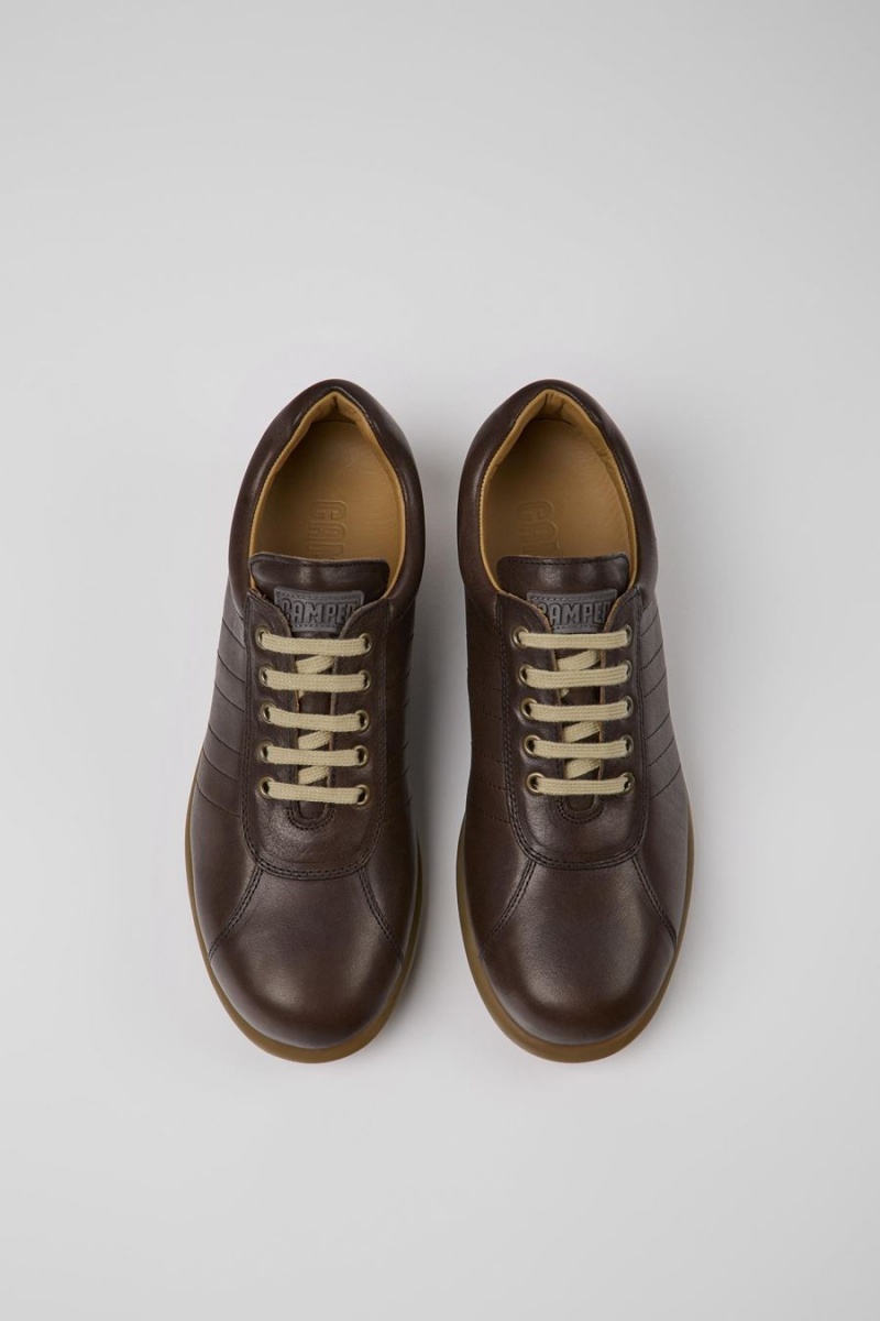 Zapatillas Camper Pelotas Iconic Hombre Marrones | IVSJD-2395