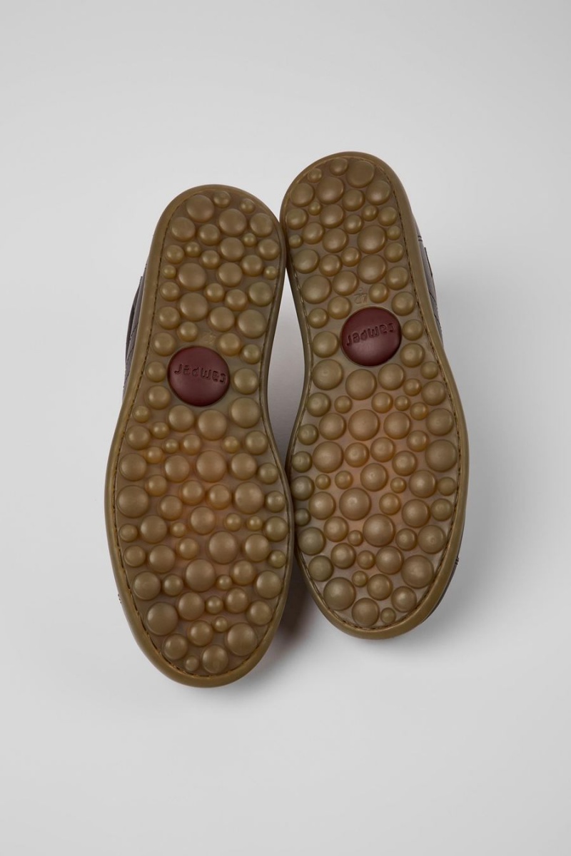 Zapatillas Camper Pelotas Iconic Hombre Marrones | IVSJD-2395