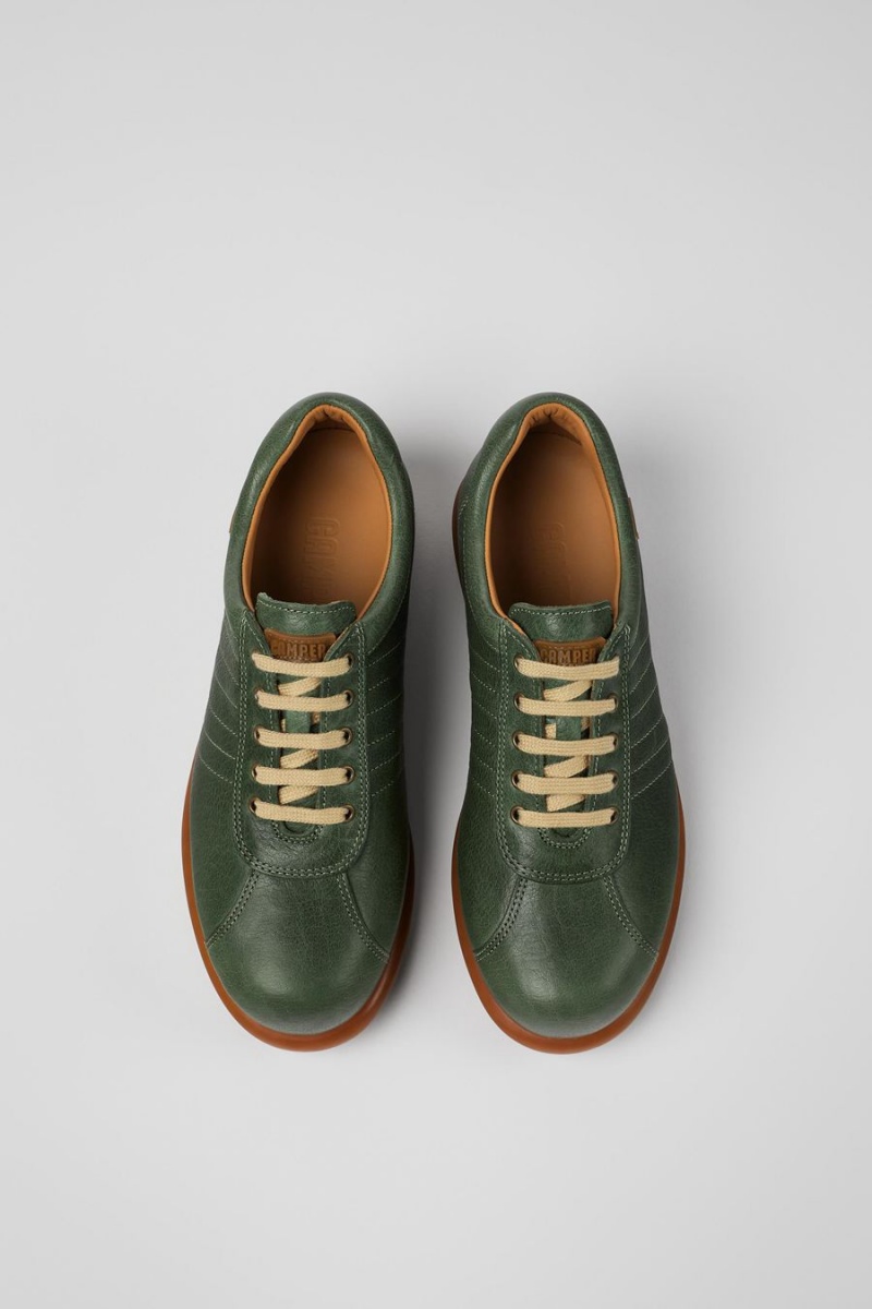 Zapatillas Camper Pelotas Vegetable Tanned Cuero Mujer Verde | ZYFPC-1047
