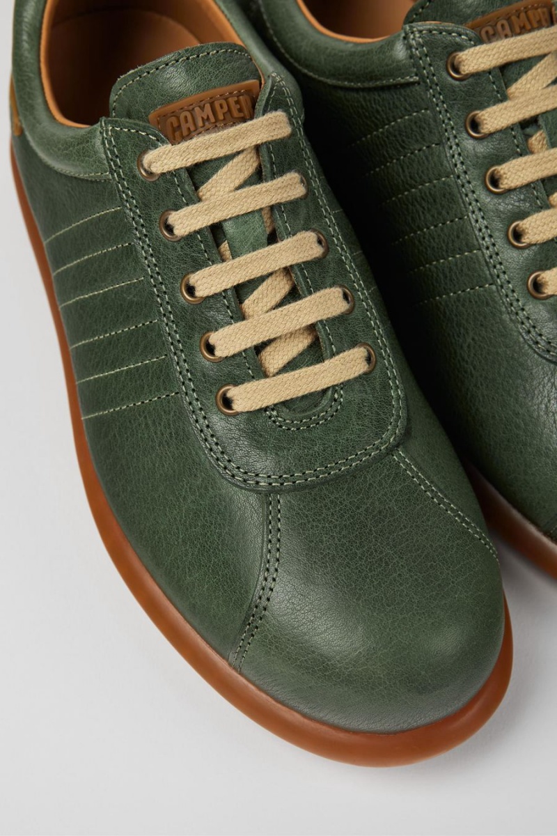 Zapatillas Camper Pelotas Vegetable Tanned Cuero Mujer Verde | ZYFPC-1047