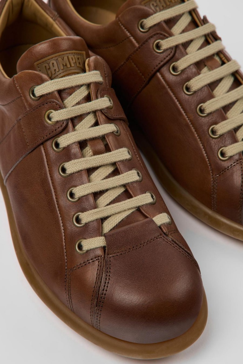 Zapatillas Camper Pelotas Vegetable Tanned Cuero Hombre Marrones | YDOMV-4837