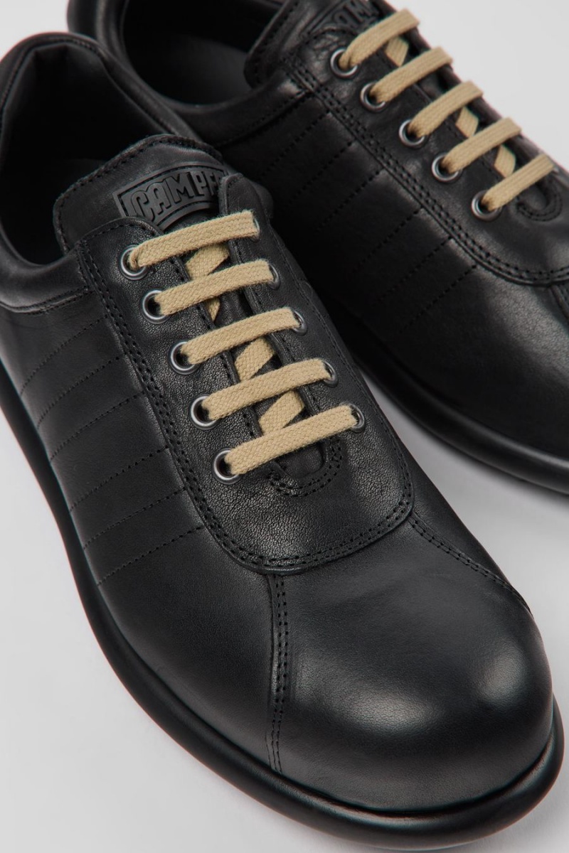 Zapatillas Camper Pelotas Vegetable Tanned Cuero Hombre Negras | UVWDA-7408