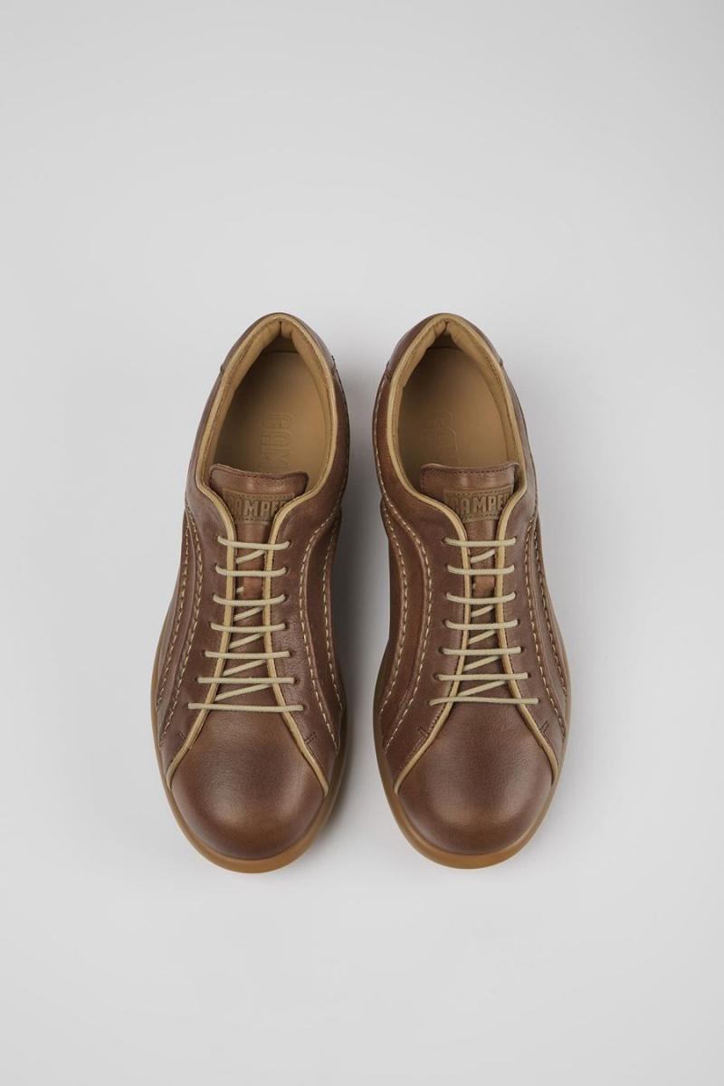 Zapatillas Camper Pelotas Vegetable Tanned Cuero Hombre Marrones | CNAYT-7860