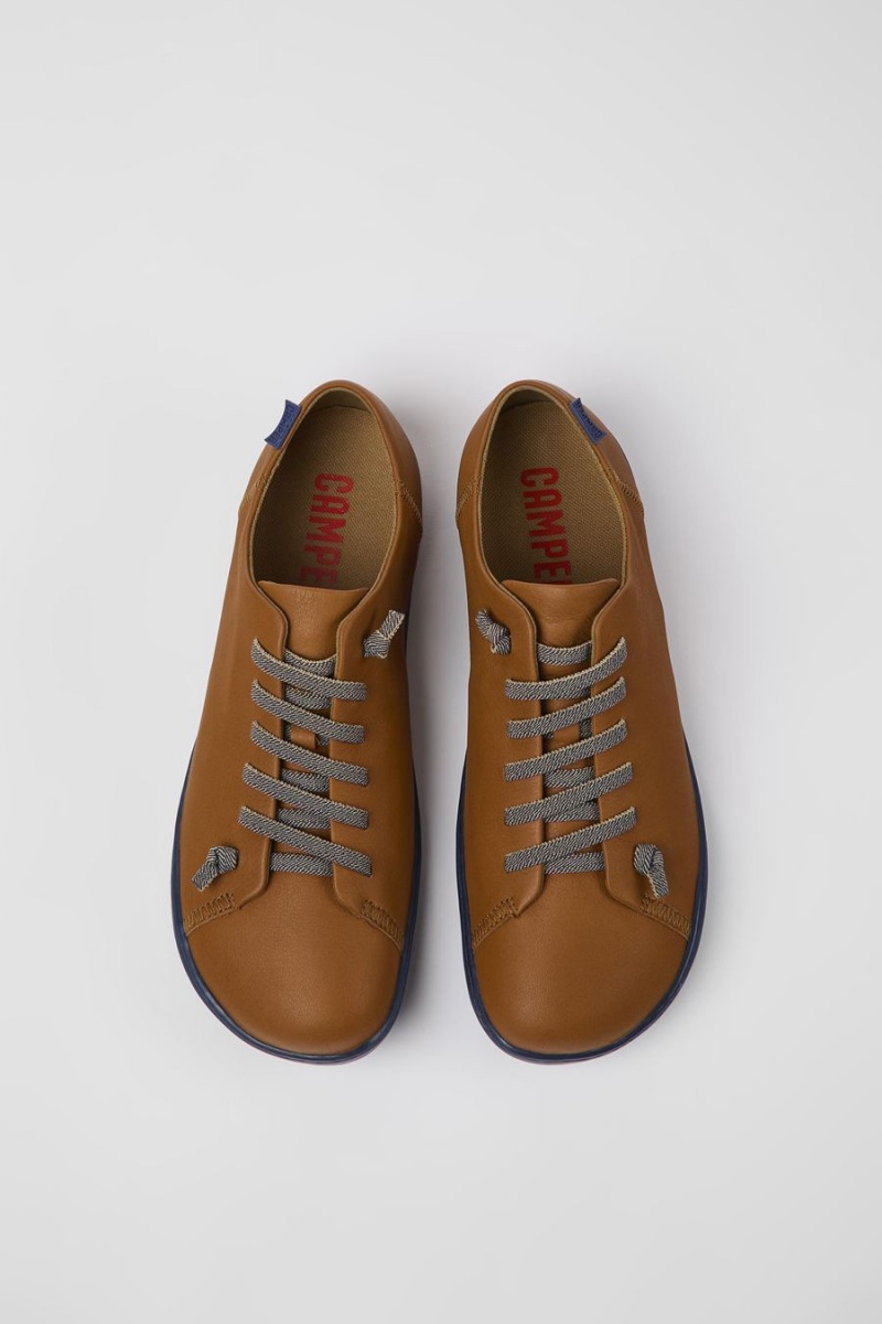 Zapatillas Camper Peu Cuero Hombre Marrones | QCVNF-4631