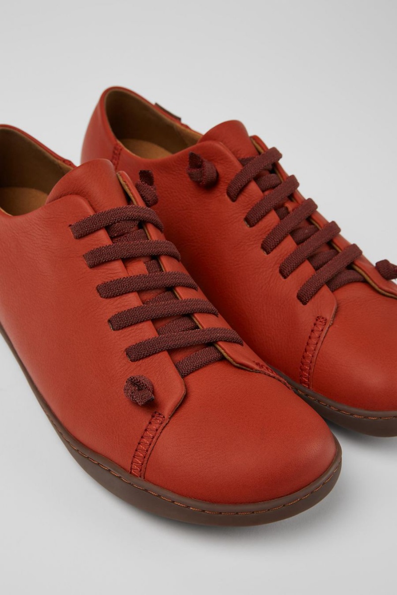 Zapatillas Camper Peu Cuero Hombre Rojas | QIOJD-5672