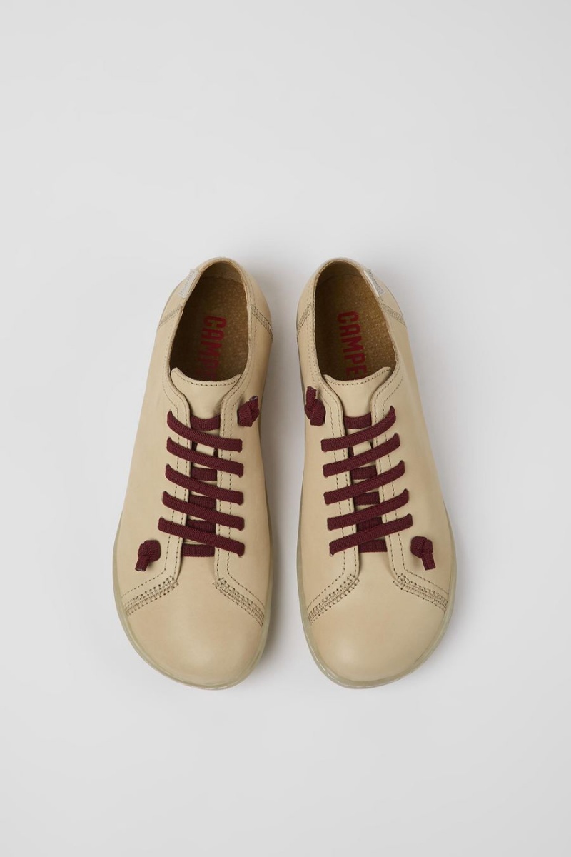 Zapatillas Camper Peu Cuero Mujer Beige | QKHOL-0721