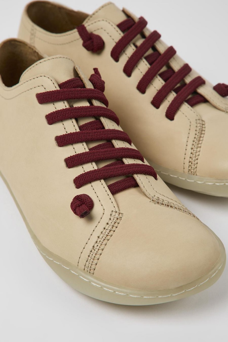 Zapatillas Camper Peu Cuero Mujer Beige | QKHOL-0721