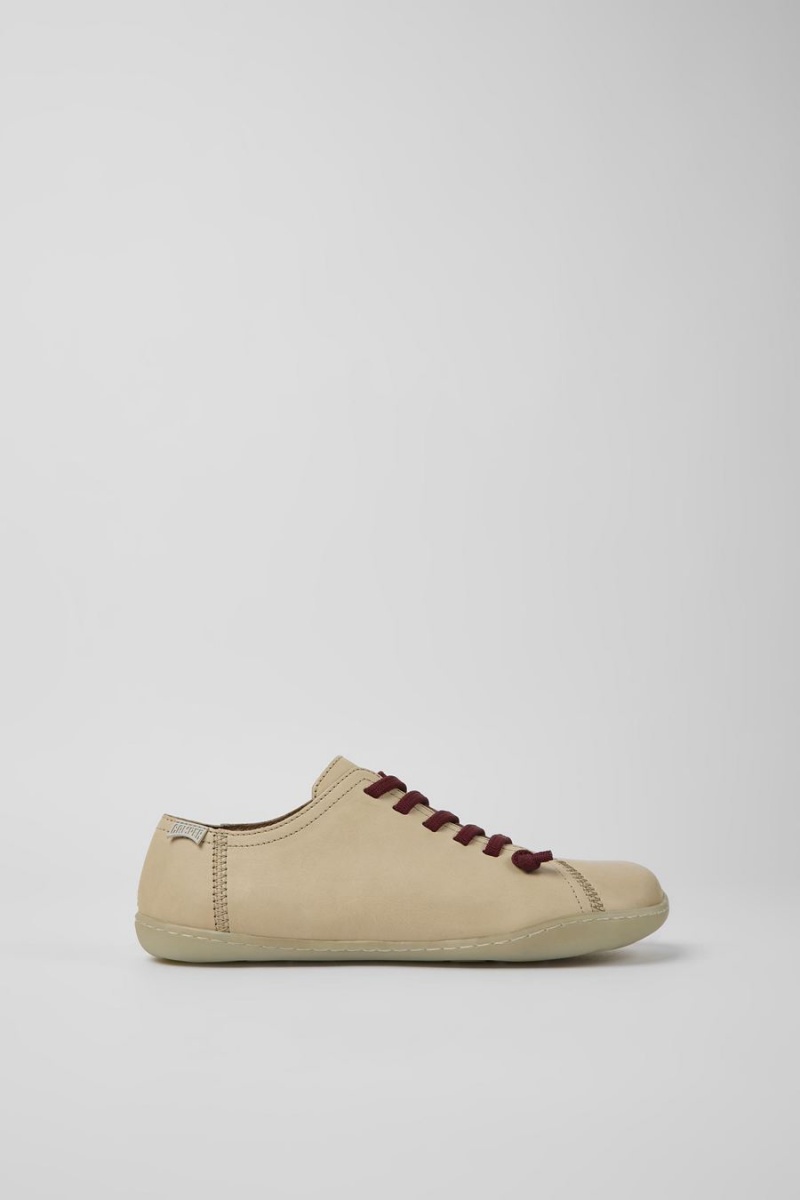 Zapatillas Camper Peu Cuero Mujer Beige | QKHOL-0721