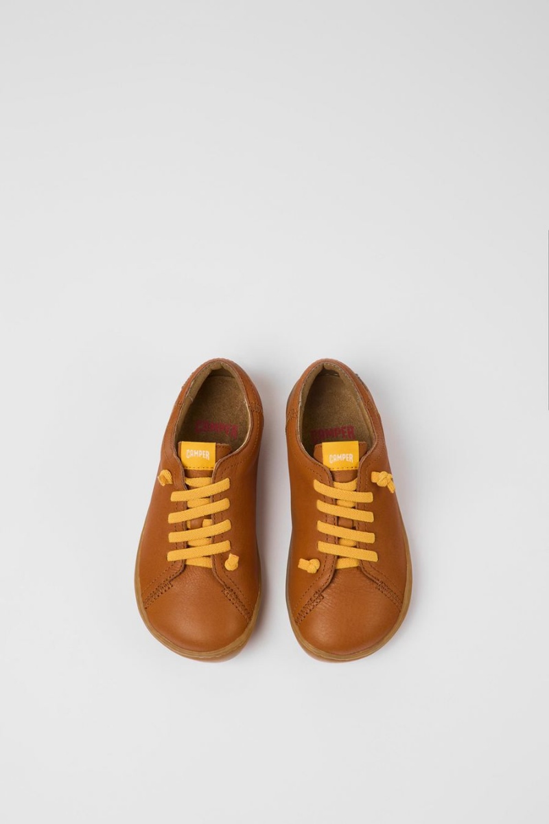 Zapatillas Camper Peu Cuero Niña Marrones | ZEKHS-9261