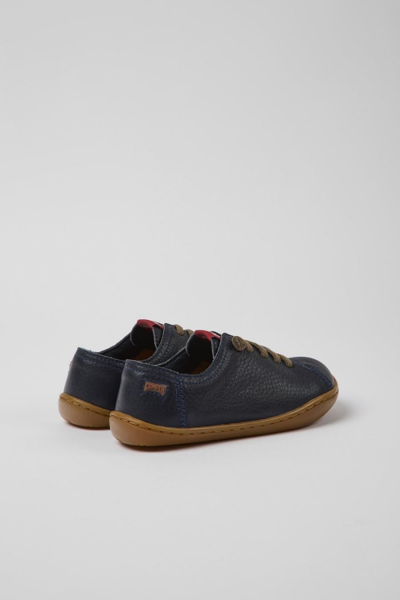 Zapatillas Camper Peu Cuero Niño Azul Marino | ZGUKS-6174