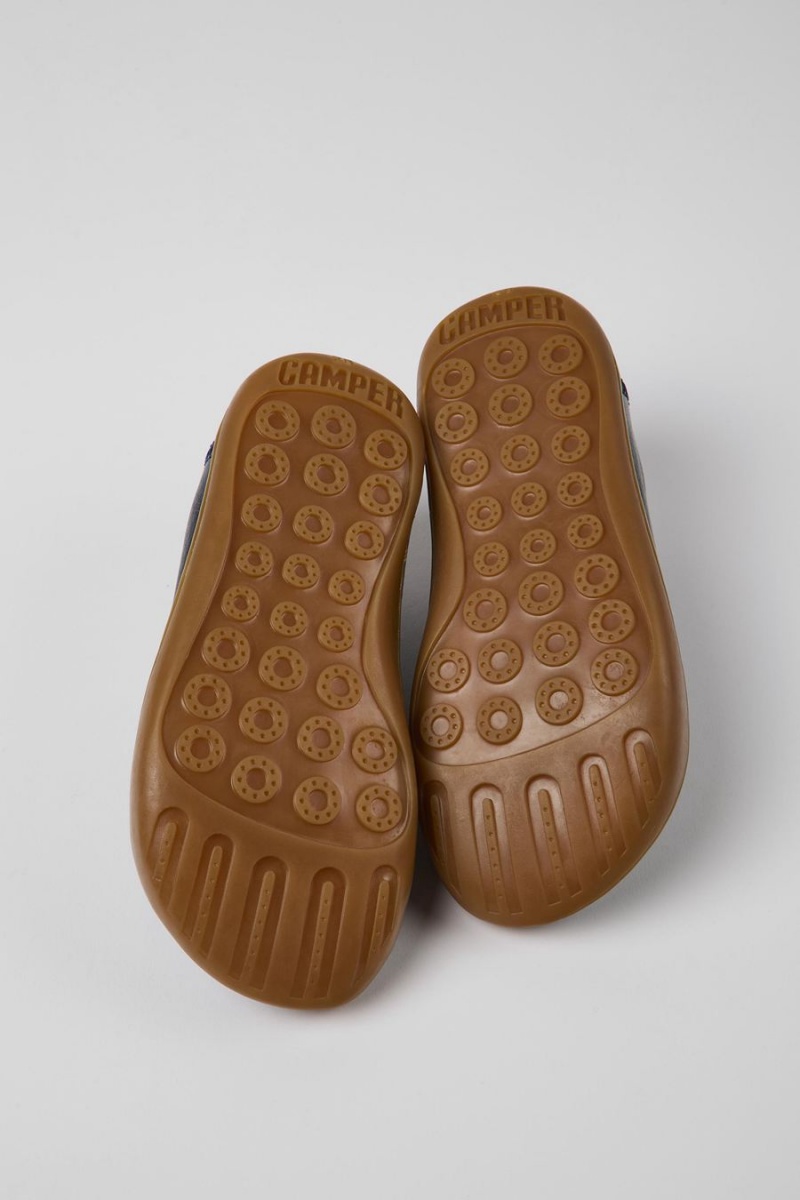 Zapatillas Camper Peu Cuero Niño Azul Marino | ZGUKS-6174