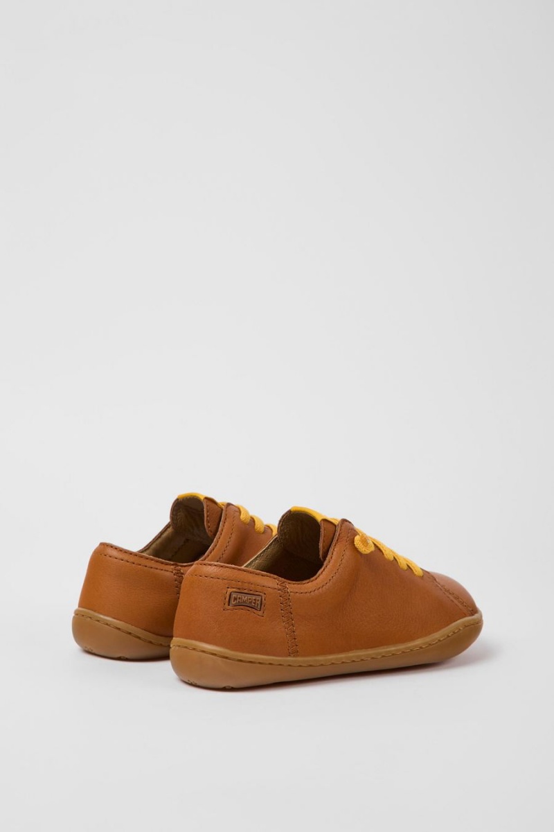 Zapatillas Camper Peu Cuero Niño Marrones | KEJSL-6105