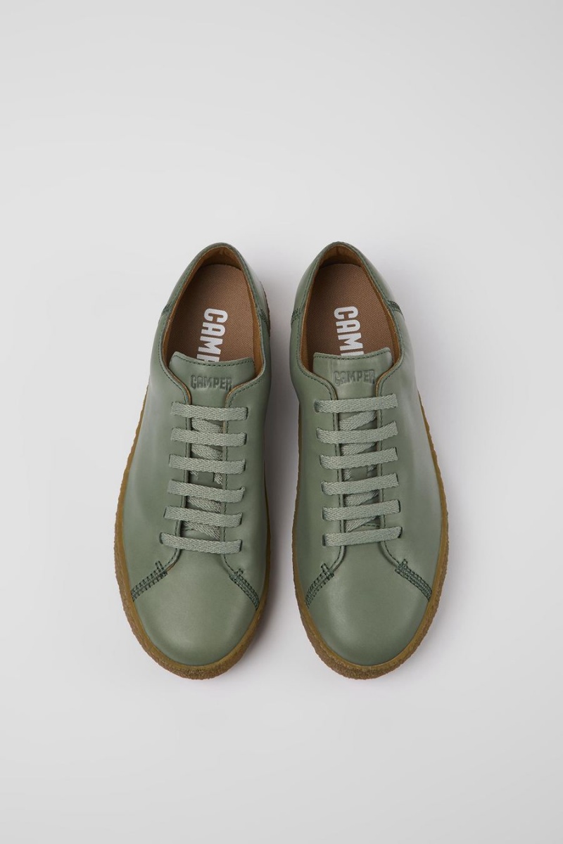 Zapatillas Camper Peu Terreno Cuero Hombre Verde | HZSMC-3069