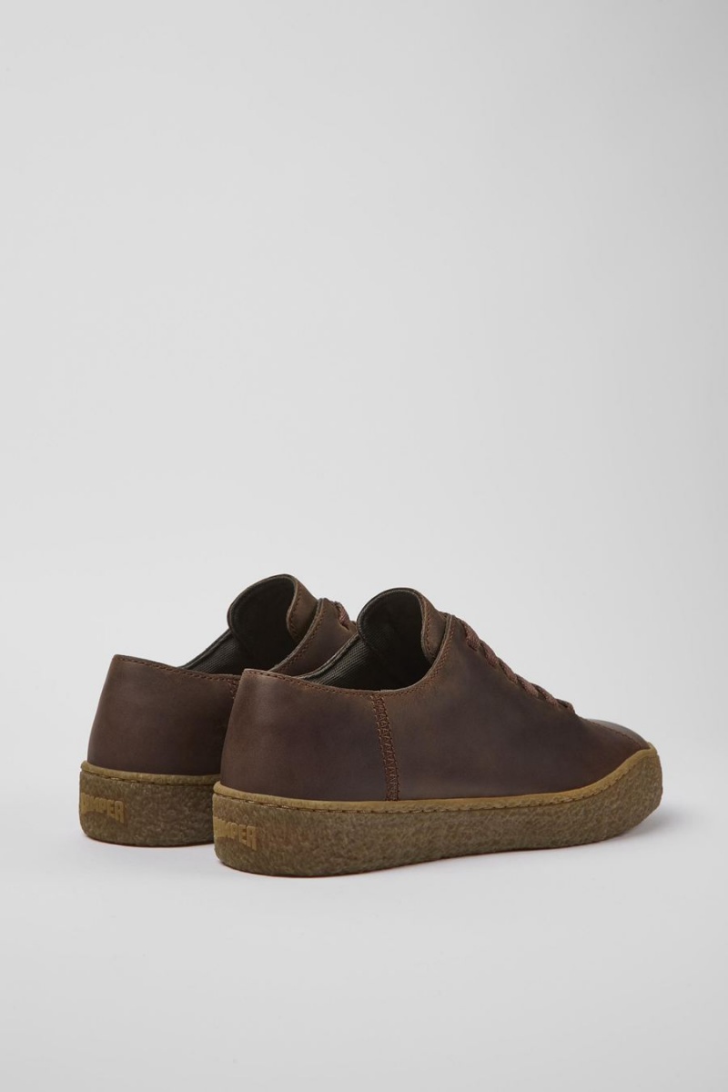 Zapatillas Camper Peu Terreno Cuero Hombre Marrones | PLUOI-4821