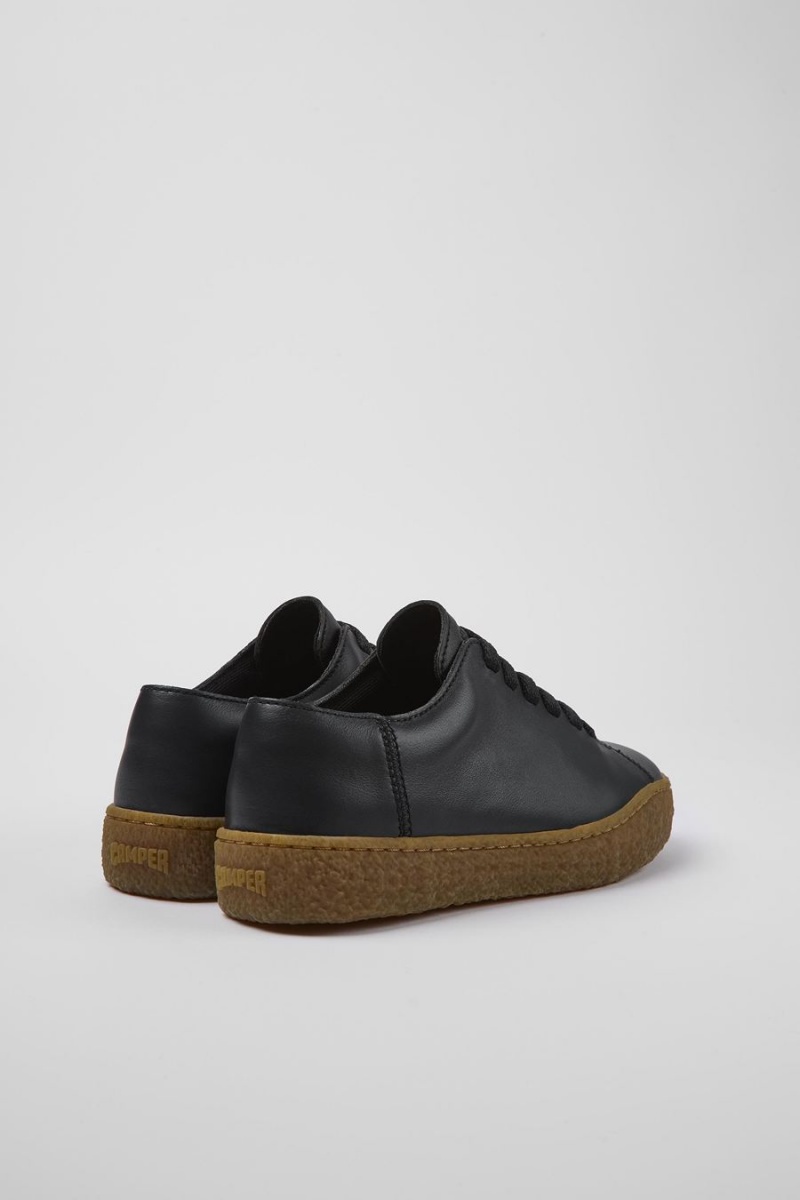 Zapatillas Camper Peu Terreno Cuero Mujer Negras | UPGKH-6293