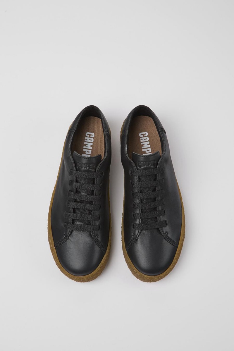 Zapatillas Camper Peu Terreno Cuero Mujer Negras | UPGKH-6293